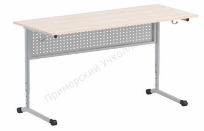 Стол 2-х местный регулируемый по высоте с перфорированной панелью. ЛДСП. Каркас из прямоугольной трубы, цвет коричневый (р.гр.№5-7)